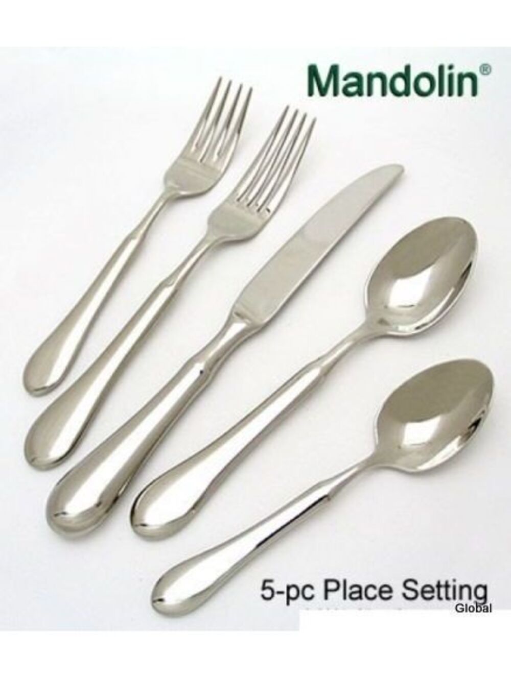 New Yamazaki Mandolin Glossy Stainless Steel 5 pc placesetting